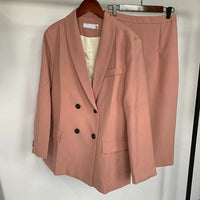 Toppies 2020 Spring Women Blazer Suits Doule Breasted Pink Blazer High Waist Skirt Office Lady Sets