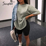 Simplee Casual solid new women's two piece suit including belt solid color home loose sports fashion leisure suit summer 2020