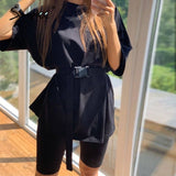 Simplee Casual solid new women's two piece suit including belt solid color home loose sports fashion leisure suit summer 2020